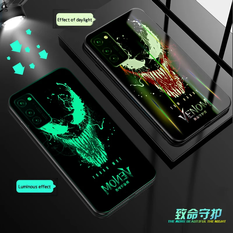 Роскошный светящийся стеклянный чехол Aurora Venom для huawei Honor View V30 Pro 20 10i 20i PLAY3 dazzle 7X 8X