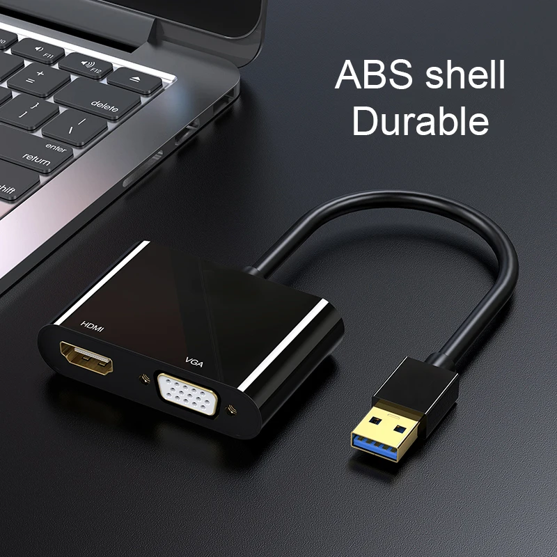 Видео Аудио Мужской конвертер с разъемом адаптер 1080P USB 3,0 к адаптер HDMI VGA для ПК ноутбук планшет звуковая карта USB разъем