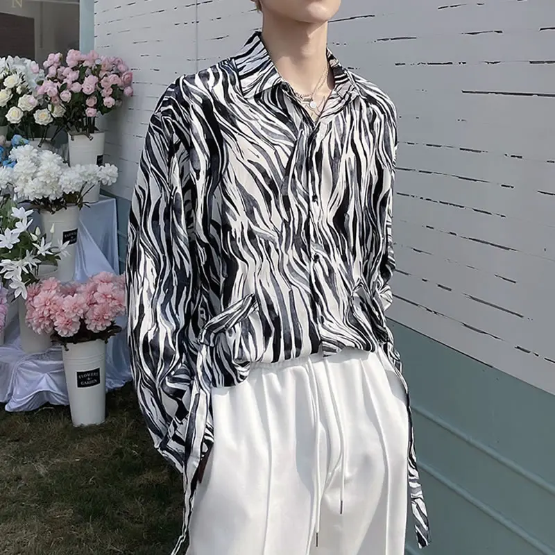 

XITAO Print Pattern Blouse Fashion New Single Breast Full Sleeve Goddess Fan Casual Style 2021 Spring Autumn Shirt ZY5273