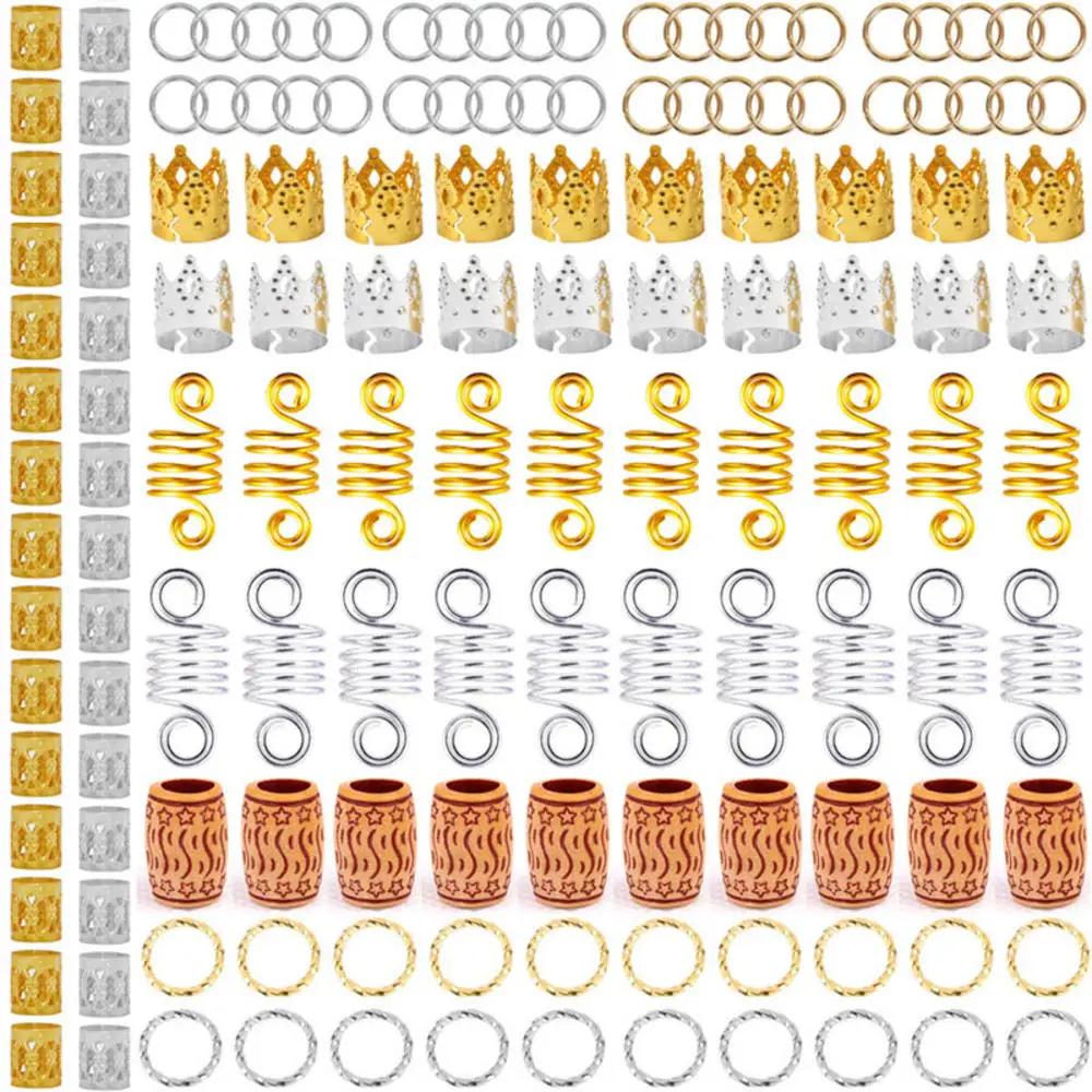 Кольца для волос африканские металлические с бусинами 24/35/60/80/140 шт. | Красота и