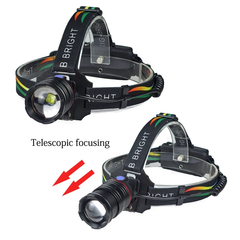 Online Led Far çip XHP50.2 Far P50 Güçlü Avcılık Yakınlaştırma Kafa ışık Kafa Lambası El Feneri Torch Far şarj Edilebilir