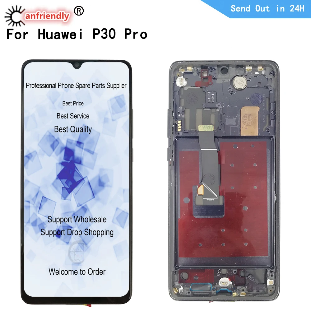 

P30pro TFT LCD For Huawei P30 pro VOG-L29 L09 AL00 TL00 L04 AL10 HW-02L LCD Display Touch Screen Digitizer With Frame Assembly