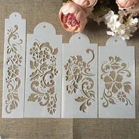 hot 4pcsset 27 5cm flower diy layering stencils wall painting scrapbook coloring embossing album decorative card template