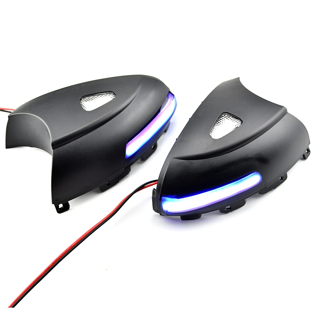 

2Pcs Dynamic Rearview Shell Lights For Volkswagen Tiguan MK1 2008-2016 Blue Yellow 2 colour Lamps LED Mirror Turn Signal Mirrors