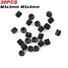 20 шт. маленький набор винтов m3x3 мм M3x4 мм черный внутренний шестигранный винт муфта из нержавеющей стали крепежный винт для самостоятельного изготовления моделей