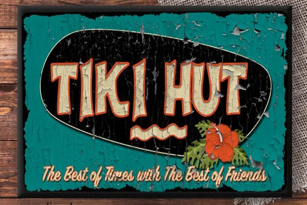 

Tiki Sign Tiki Hut Sign Metal Wall Plaque Retro Style Tin Sign Bar Sign Vintage Metal Sign Tropical Bar Sign Beach Bar Decor