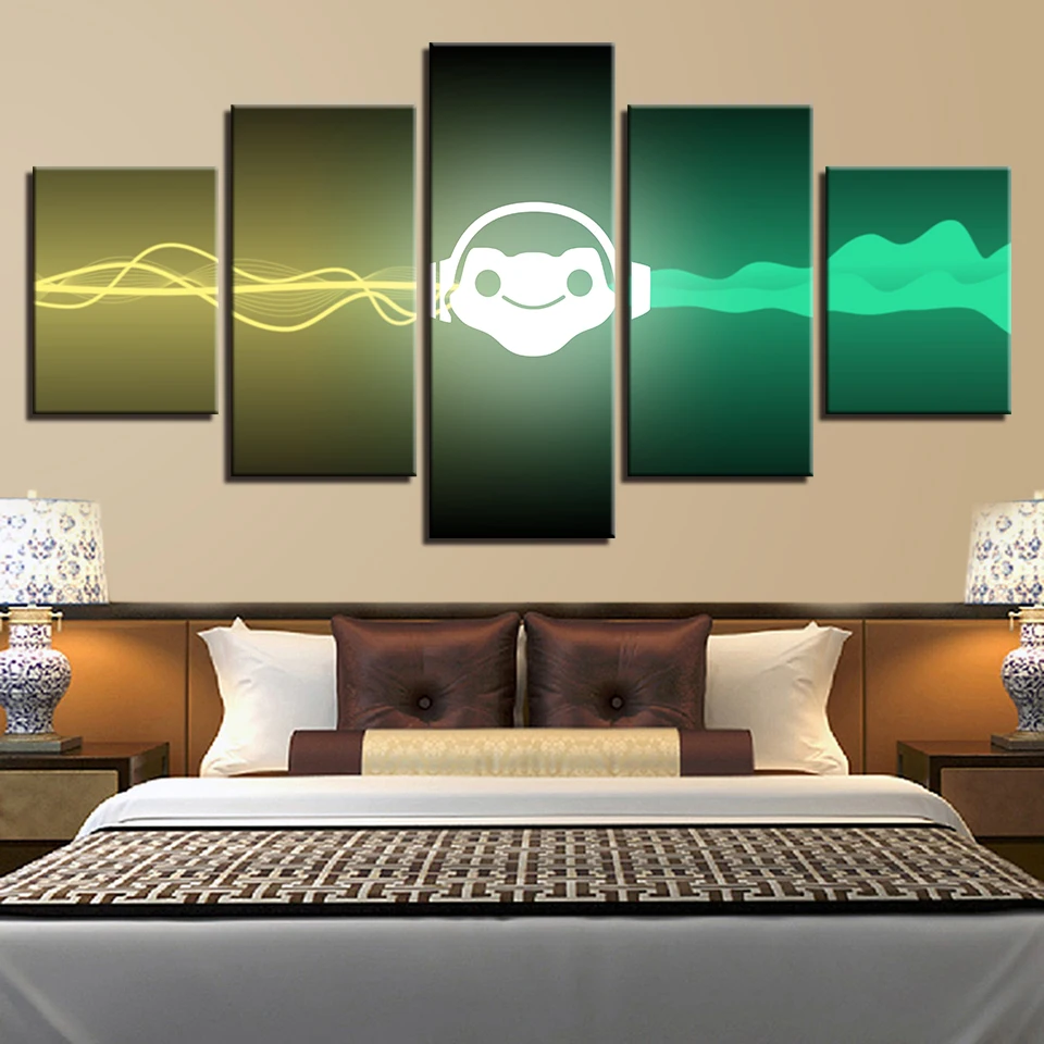 Музыкальный плакат с изображением гитары фортепиано скрипка барабан фонограф DJ 5