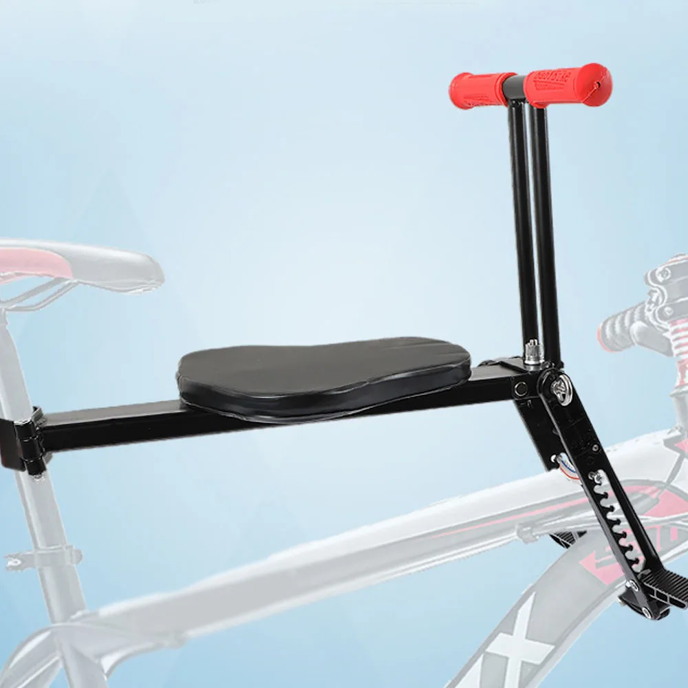 

Child Bike Seat Front Mount Bicycle Seat Foldable Safety Baby Chair Child Carrier with Handle Pedal for Kids Toddler