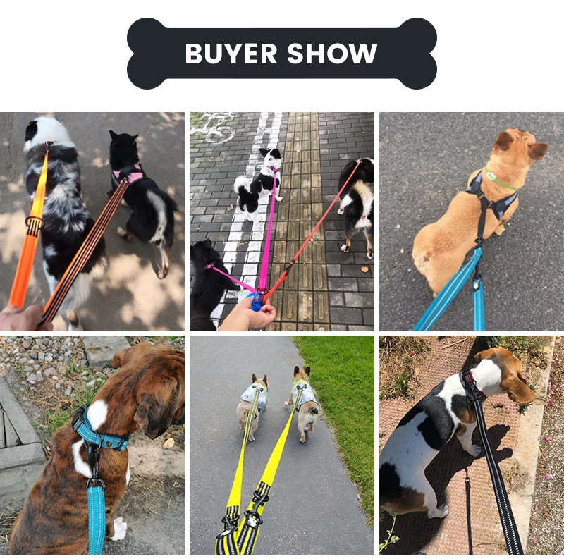 

Truelove 7 In 1 Multi-Function Adjustable Dog Lead Hand Free Pet Training Leash Reflective Multi-Purpose Dog Leash Walk 2 Dogs