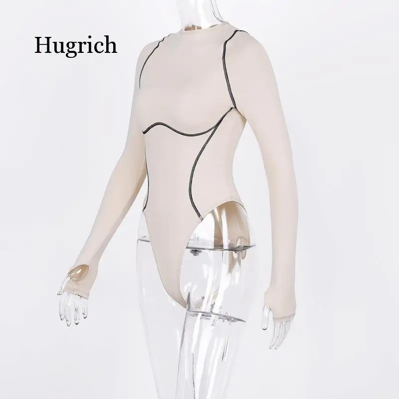 

Long Sleeve Striped Line Patchwork Bodycon Sexy Playsuit Autumn Winter Women Streetwear Outfits Female