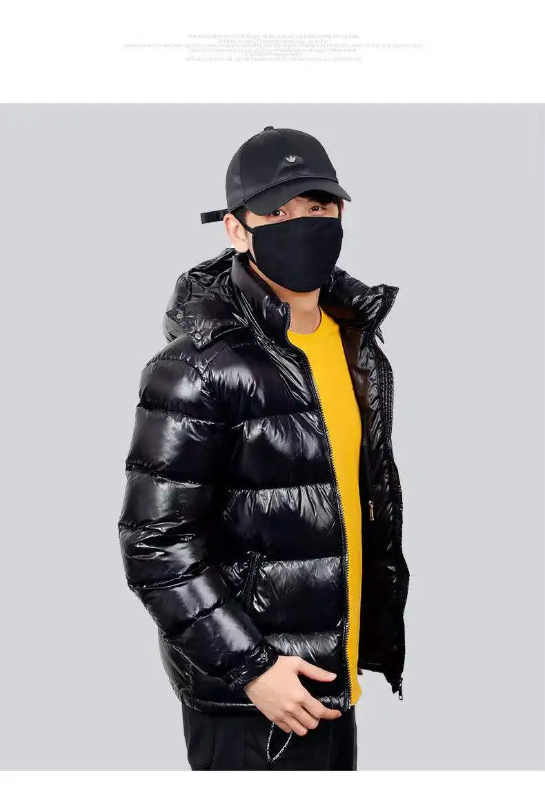 2022 New Winter Brand Men's Down Jacket Thick Youth Black Shiny Warm White Duck Down Casual Jacket Waterproof M-4XL 110KG