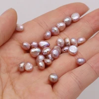 natural freshwater pearl purple color through hole loose bead for jewelry making diy necklace earrings bracelet accessories