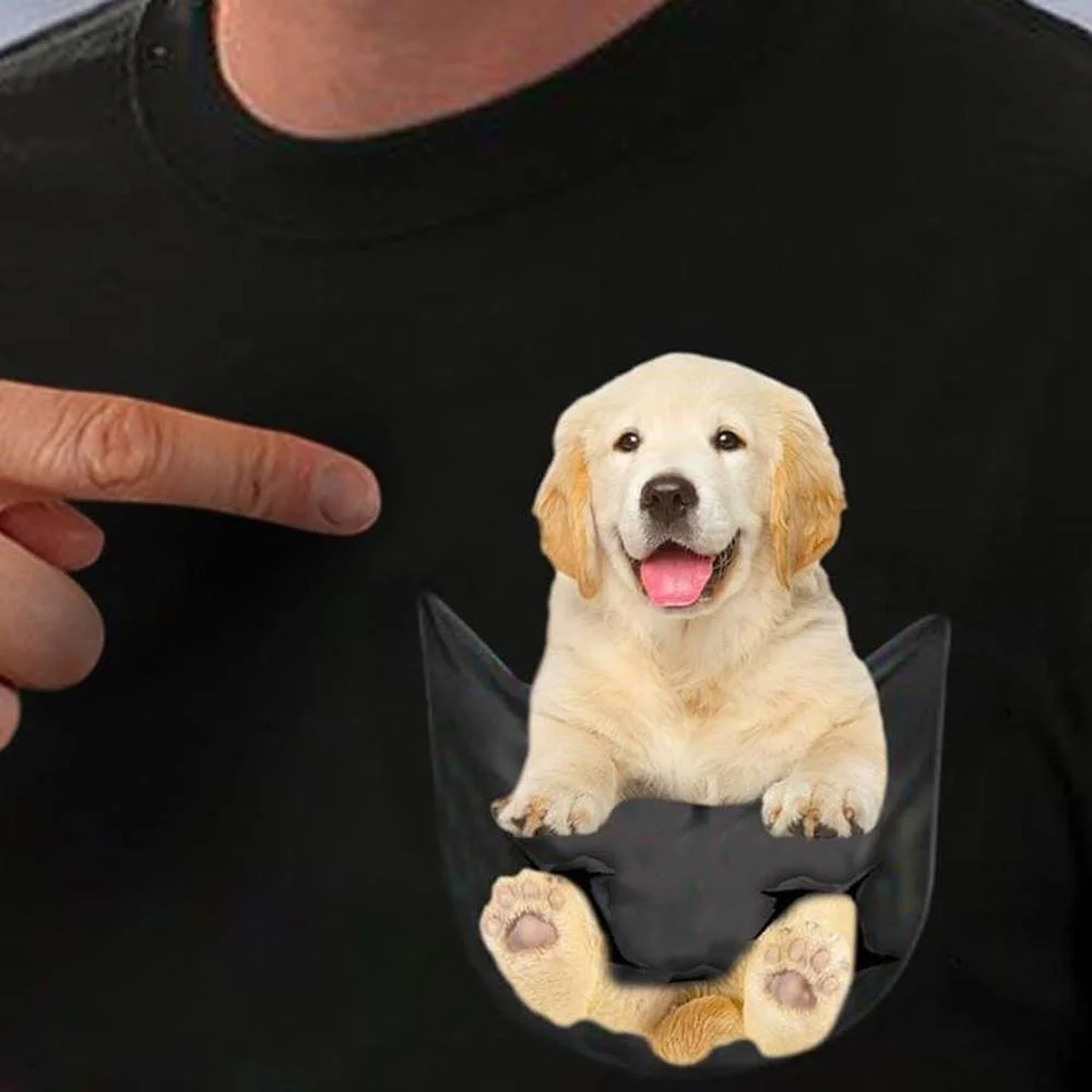

CLOOCL Summer 100% Cotton T-Shirt Puppy Printed Men T Shirt Funny Short Sleeve Fashion Unisex Streetwear Black Tops