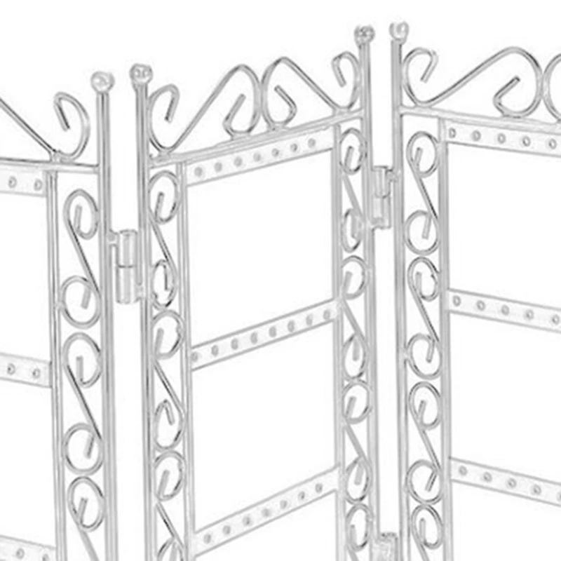 

Metal Foldable Jewelry Display Rack Iron Earring Holder Jewelry Display Stand Earring Necklace Storage Rack
