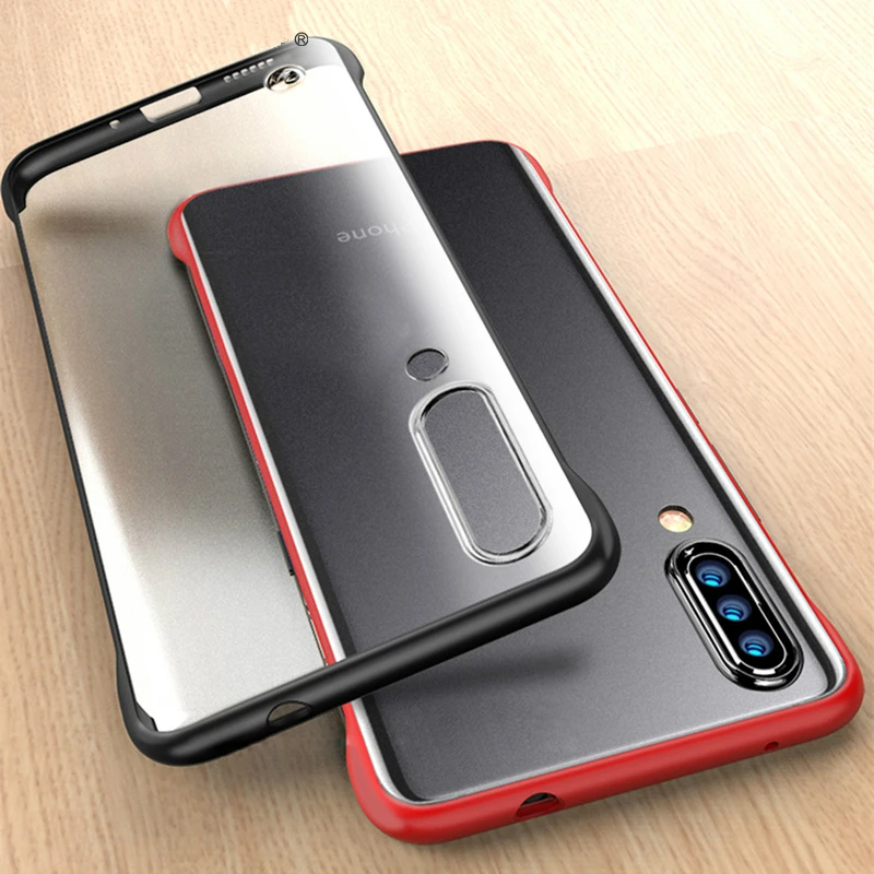 Безрамное чехол для Xiaomi mi 9 SE Honor 8 Lite 9T Pro A2 A3 Матовый Жесткий Чехол Red Примечание 7 5 6