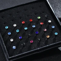 2022 new fashion letter nose nail set ear nail set bitch pink crystal body piercing surgical button belly ring jewelry navel bar