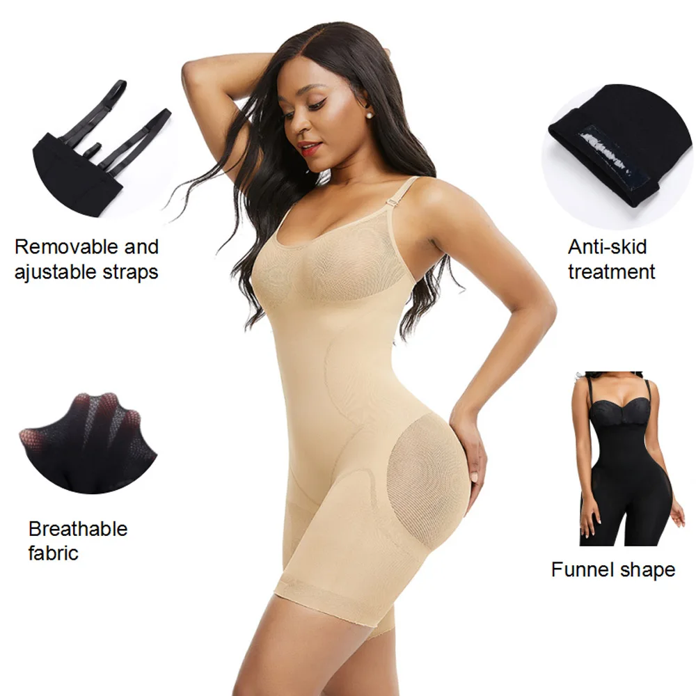 Бесшовные Full Body Shaper животик Управление трусы с эффектом пуш-ап. женские блестящие