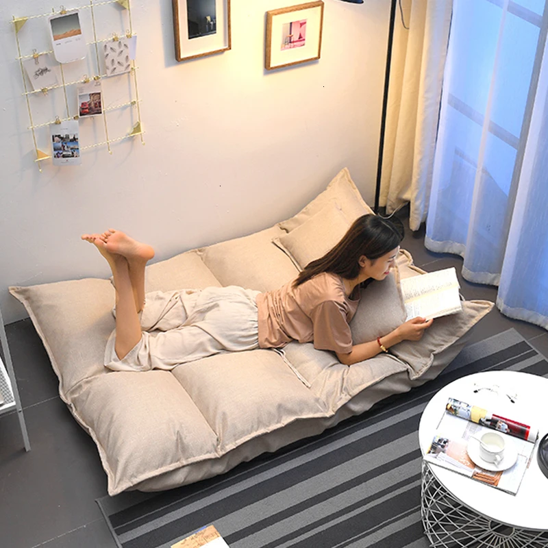 Двойной ленивый диван кровать пол татами спальня складной мебель пуф Подушка с