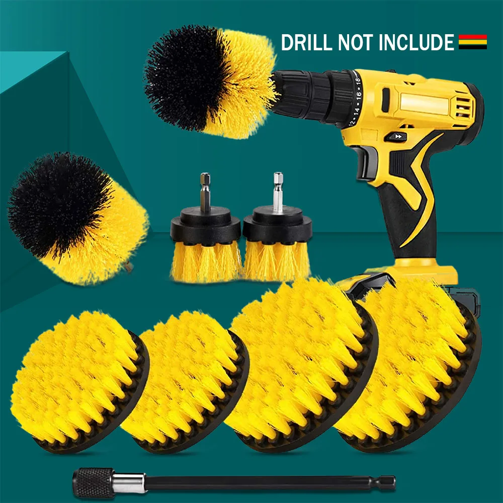 

Power Scrubber Brush Set Car Polisher Bathroom Cleaning Kit Multipurpose Cleaner Scrubbing Cordless Electric Drill Brushes