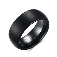 8mm men ring matte stainless steel solid simple rings wedding band anniversary birthday gift for men jewelry