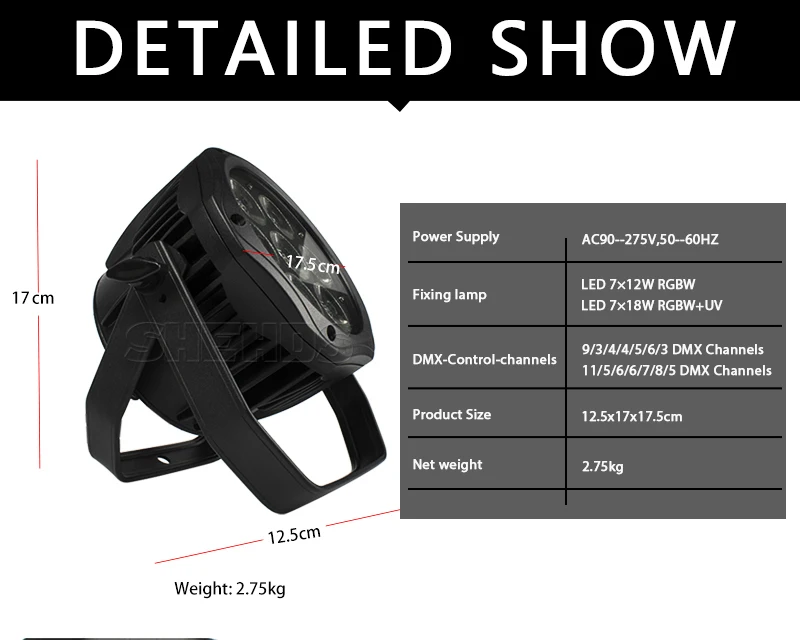 SHEHDS светодиодный Par 7x18 Вт RGBW+ uvвысокое качество водонепроницаемый светильник Открытый IP65 водонепроницаемый DMX Эффект сценический светильник s Профессиональный Сценический DJ