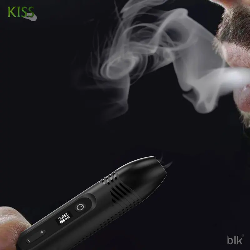 

Kingtons BLK Kiss Dry Herb Vaporizer 1600mAh Battery 1.2ml Oven Ceramic OLED Herbal Vaporizer Vape Pen E-Cigarette Kit