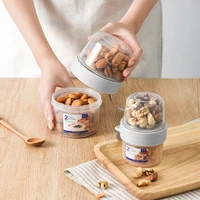 kitchen storage organizer cereal container rice cereal grain bean container measuring cup sealed box silicone ring sealed tank