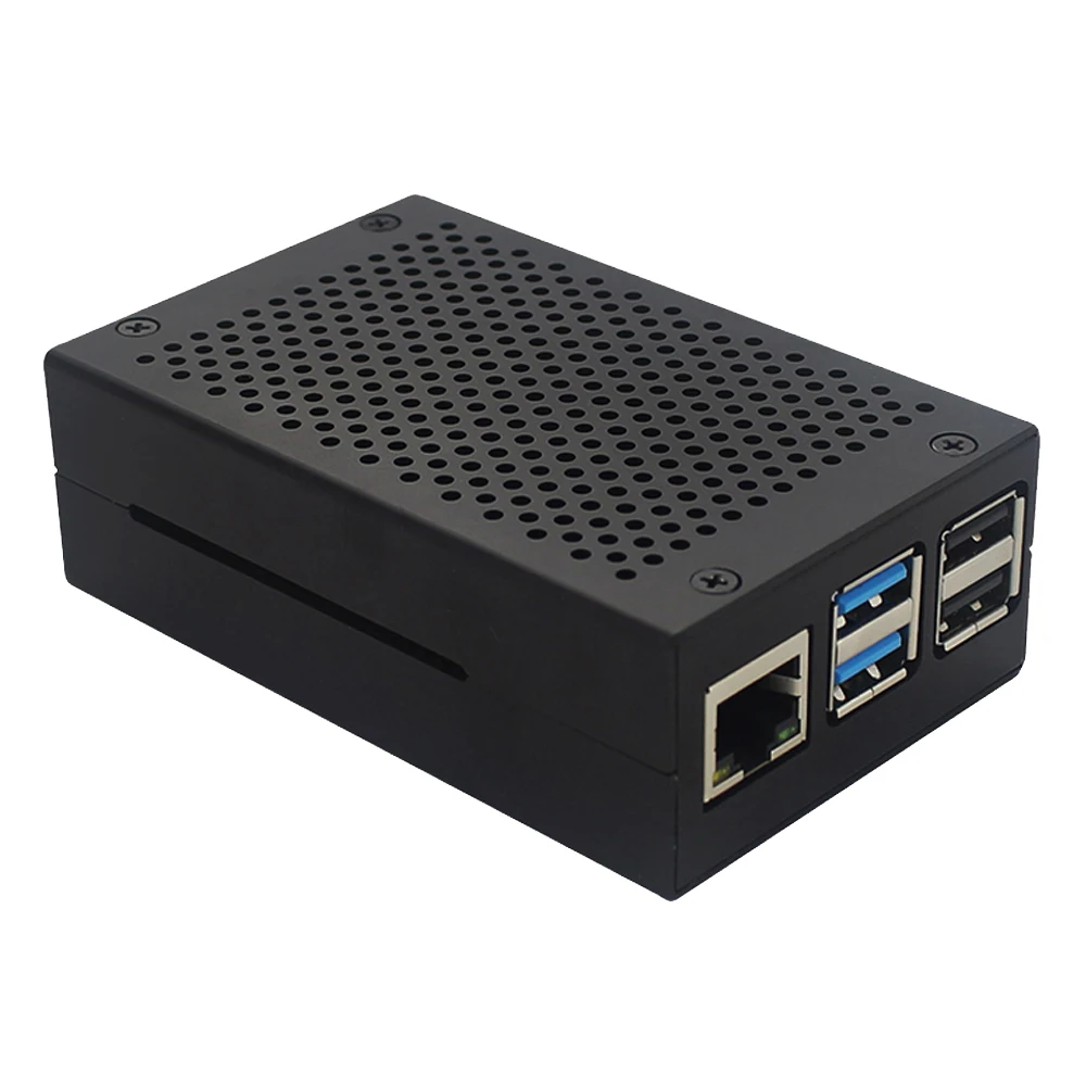 Raspberry Pi 4 кейс, алюминиевый кейс, корпус из черного серебра с алюминиевым теплоотводом для Raspberry Pi 4 Модель B 4B