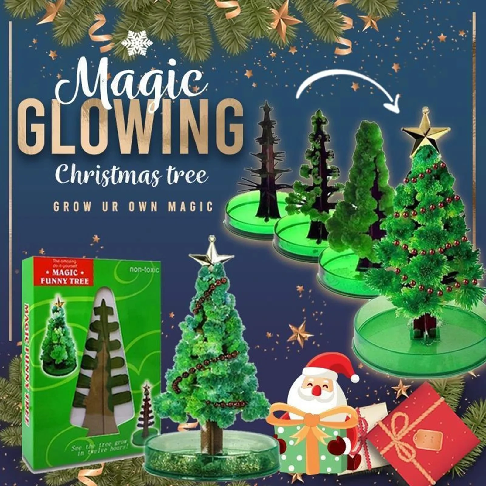 

HOT Magic Growing Christmas Tree Magic Growing Cute Christmas Tree Funny Educational and Party Toys NDS