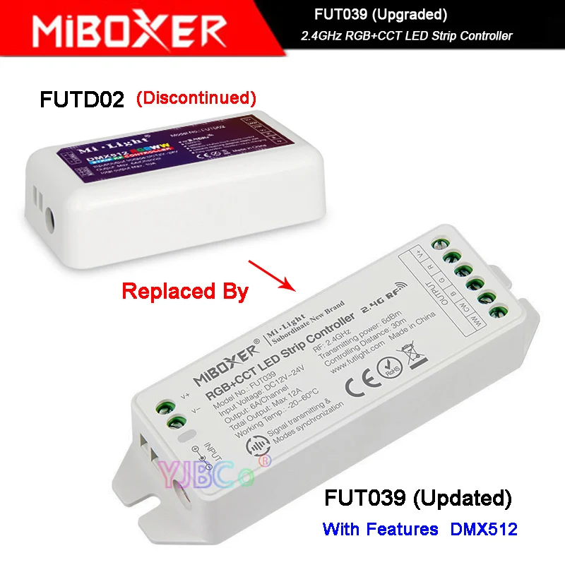 Miboxer RF 2 4G беспроводной Одноцветный диммер CCT RGB RGBW DMX512 + контроллер светодиодной