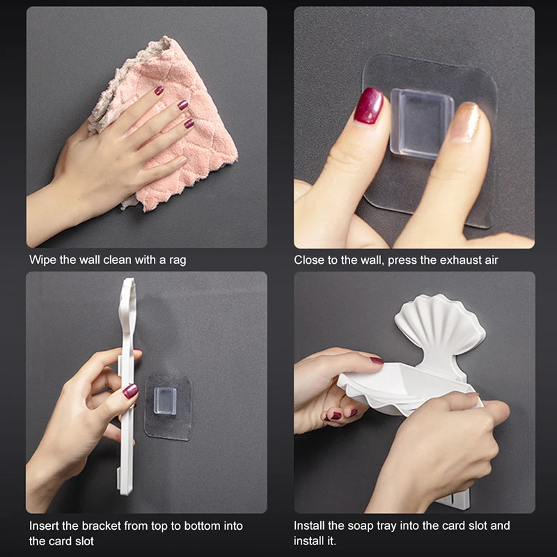 Настенный двухслойный асфальтовый ящик для мыла без пробивки отверстий в