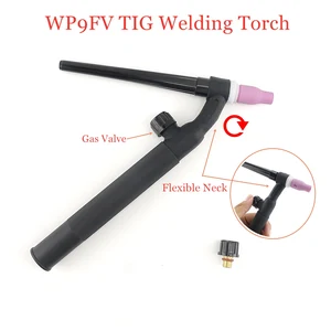 Сварочная фонарь WP9 для дуговой сварки GTAW, газовый клапан WP9V с воздушным охлаждением, газовый клапан WP9FV с гибкой горловиной