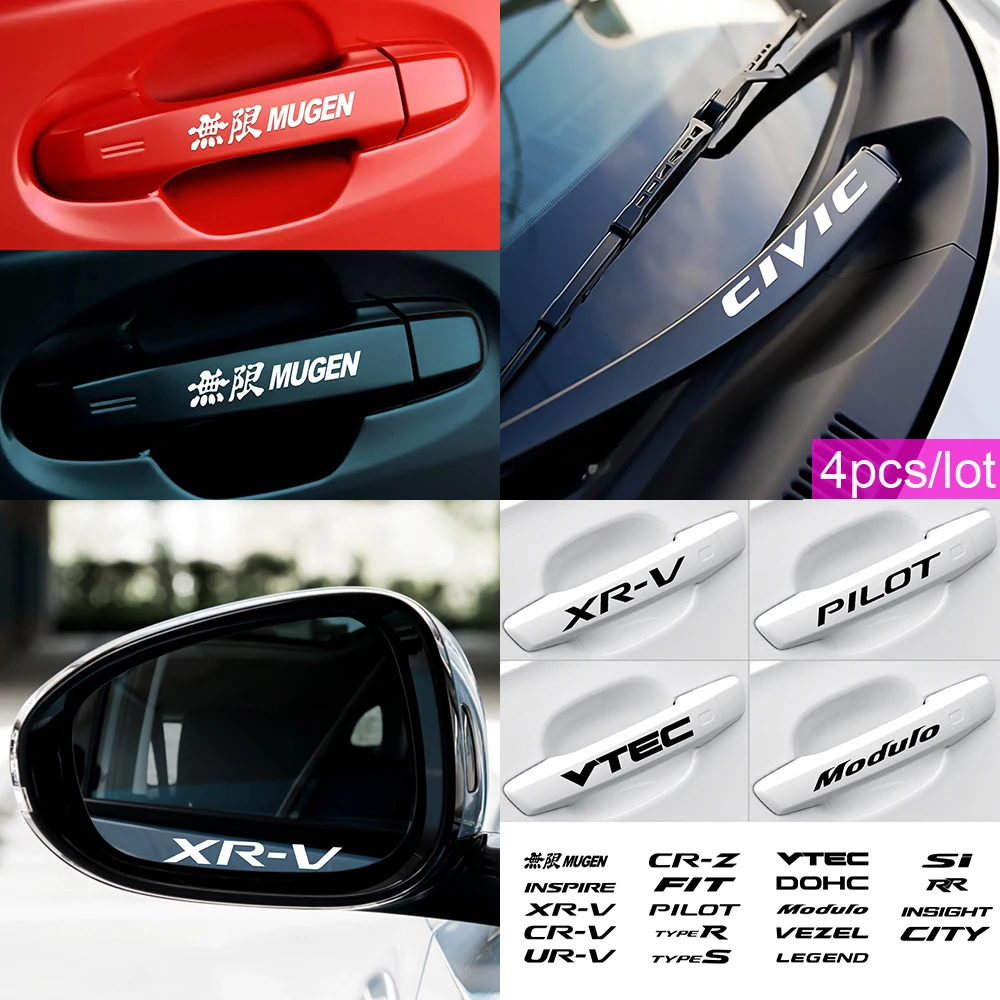 4 шт. водонепроницаемые наклейки на дверные ручки автомобиля Honda City INSPIRE CRV HRV Legend
