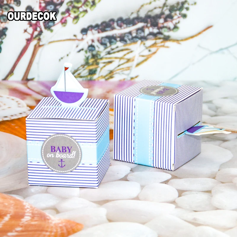 

50 шт. коробки для конфет с парусником подарочные коробки для детского праздника бумажная коробка украшения для дня рождения коробки для детских сувениров товары для свадебной вечеринки