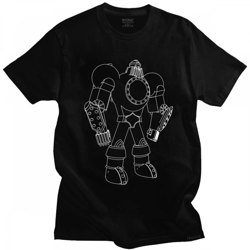 

Robot Line Art T Shirt Men Graphic T-shirt Crew Neck Short Sleeved Tee Tops Loose Fit Tshirt Clothing Merch