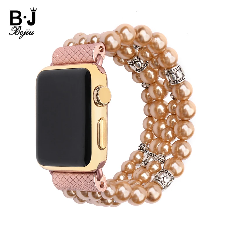 

Ремешок для часов эластичный BC370, сменный Браслет из натурального камня, с кристаллами и бусинами, аксессуары для часов, 32 мм