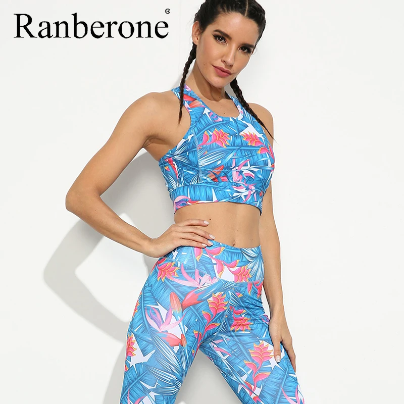 Дышащие комплекты для йоги с принтом женская сексуальная эластичная тонкая