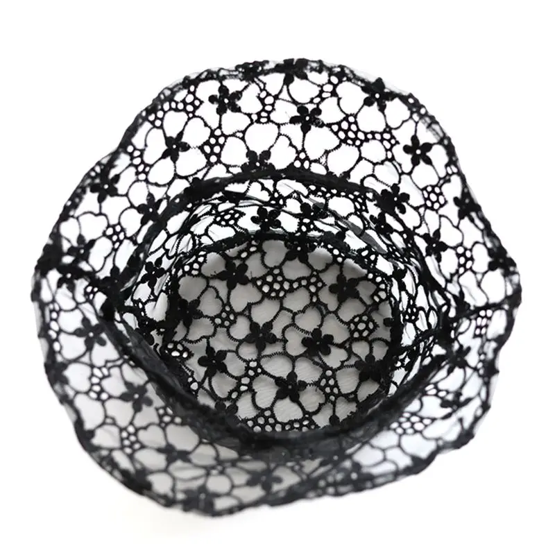 Женская летняя сетчатая шляпа с вышивкой Цветочная кружевная Свадебная короткая