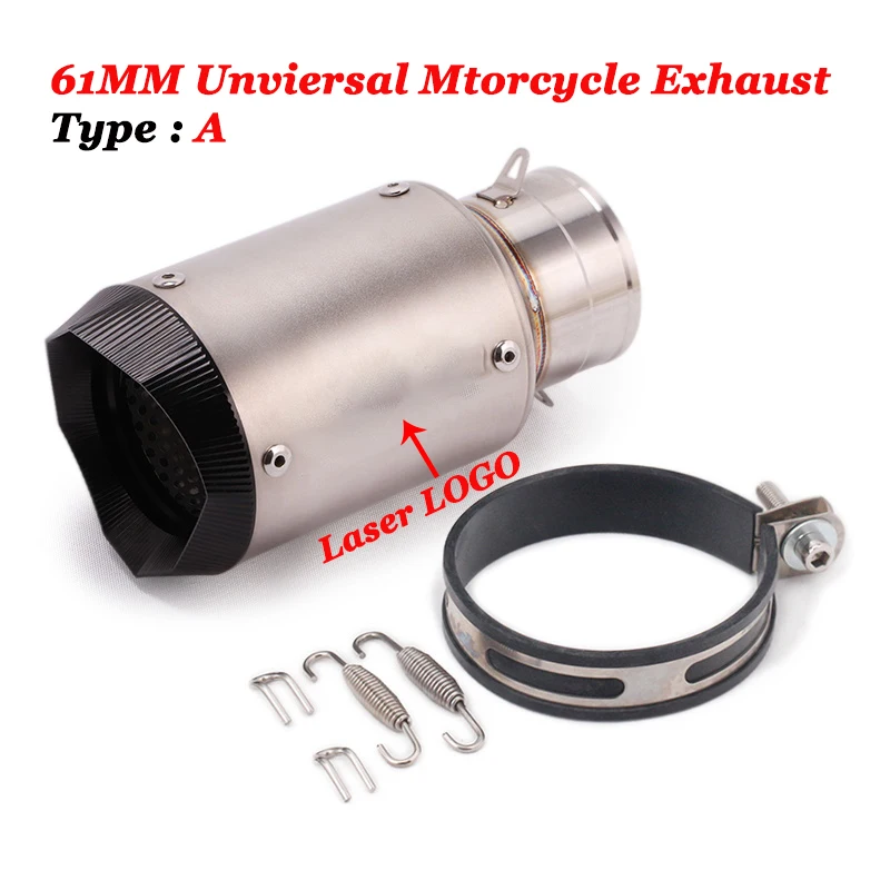 60 мм универсальный глушитель выхлопной трубы мотоцикла выхлопная труба из