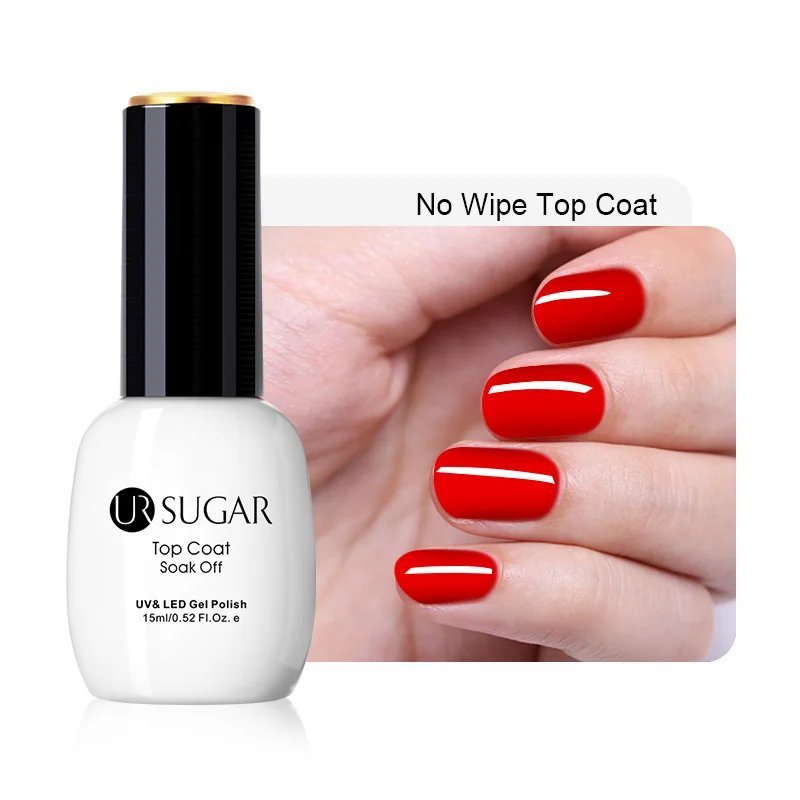 Top Coat UR SUGRA матовый цвет УФ-гель для ногтей 15 мл черный белый чистый замочить от УФ-гель для дизайна ногтей лак верхнее Базовое покрытие гель лак матовый - Цвет: Top Coat