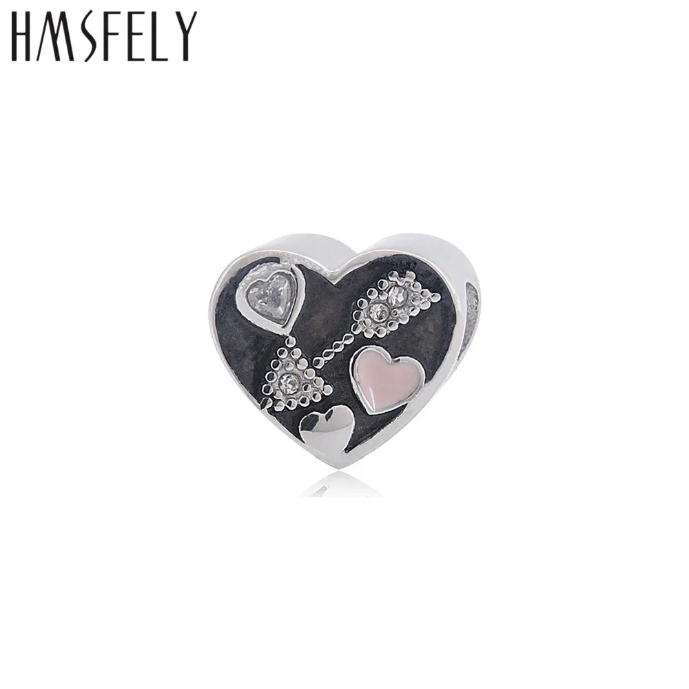 HMSFELY 316l бусины из нержавеющей стали в форме сердца аксессуары для европейских