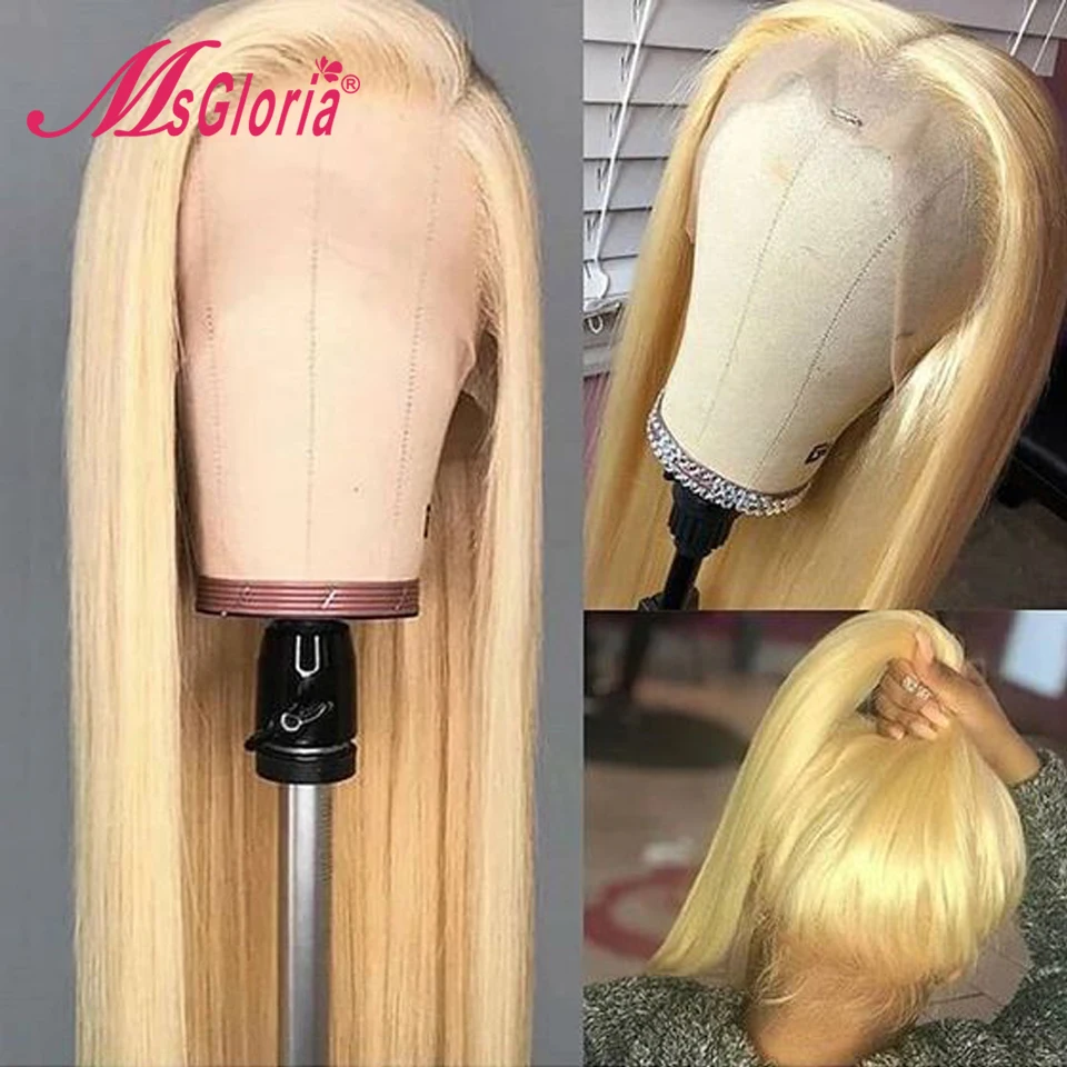 13*6 парики из натуральных волос на кружеве Blone 613 цвет Предварительно выщипанные