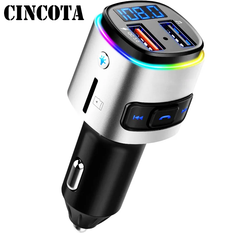 Bc41 Nordic Style Car Mounted Card Instert MP3 Player Multi-functional Bluetooth Receiver USB Drive Charger Car Cigarette Lighte