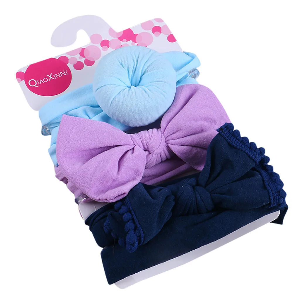 Детская повязка на голову с бантом для девочек волос 3 шт. цветочным принтом