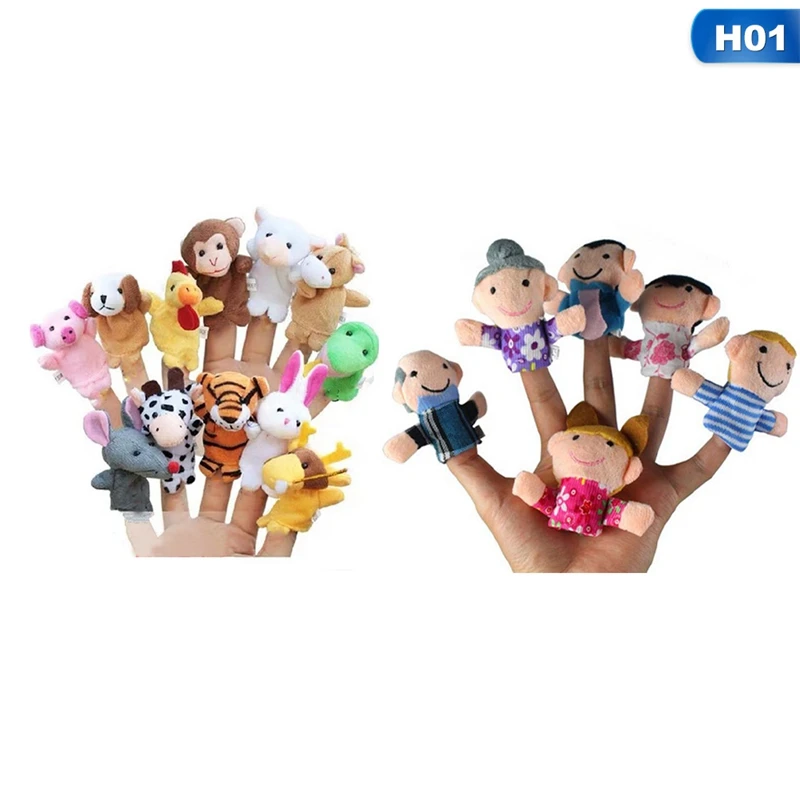 

18PCS/Set Baby Kids Mini Storytelling Chinese Zodiac Plush Hand Puppet Animal Finger Doll Children Lovely Plush Finger Toys Set