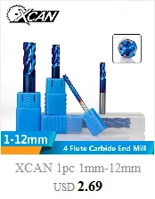 XCAN 1 шт. 1-12 мм HRC 45 карбид вольфрама CNC фрезерование Cutte прямой хвостовик концевые фрезы 4 Fute ЧПУ маршрутизатор Бит фрезерные инструменты