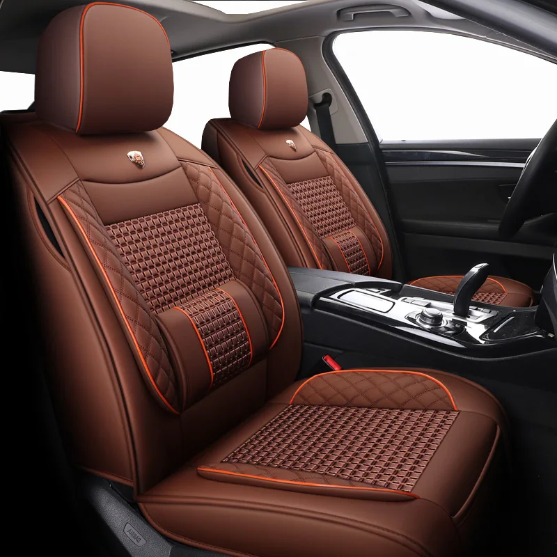 Кожаные и ледяные шелковые чехлы на автомобильные сиденья 5 сидений для Renault logan 2