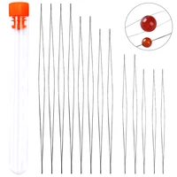imzay 14pcs beading needle big eye curved open diy string cord jewelry making tools metal pins embroidery sewing needles