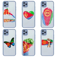 eritrea national flag phone case for iphone 13 12 11 pro max mini xs 8 7 plus x se 2020 xr matte transparent light gray cover