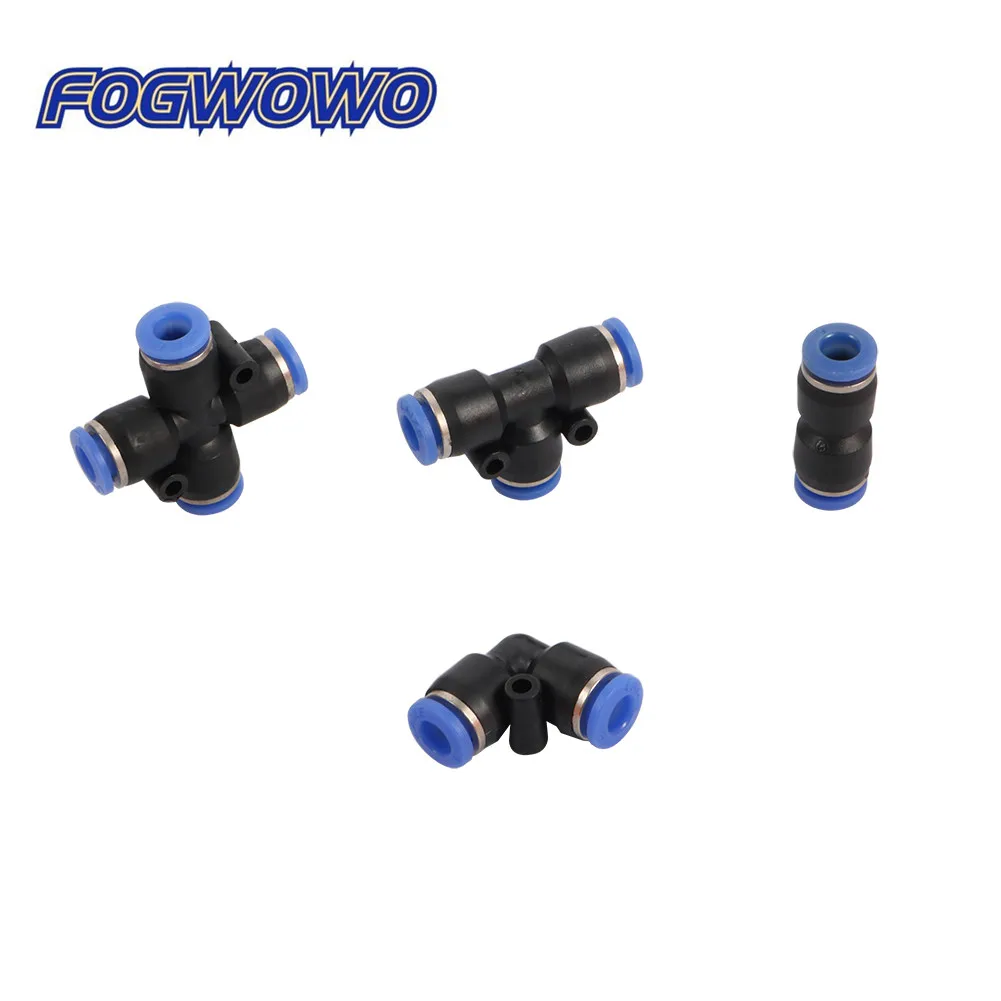 100 Pcs PVC Quick Connect Connector Joint Tee Straight Elbow Cross Water Connector Air Pipe Pneumatic Components
